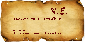 Markovics Euszták névjegykártya